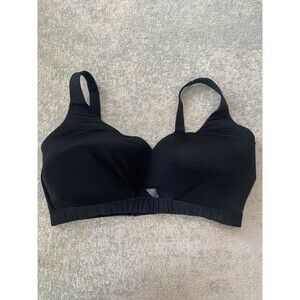 Cacique Lightly Lined No Wire Bra Size 40H BLACK Full Coverage Adjustable Strap